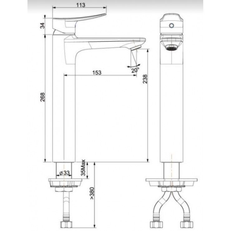 Vòi chậu American Standard cổ cao Milano WF-0902 - Ảnh 2